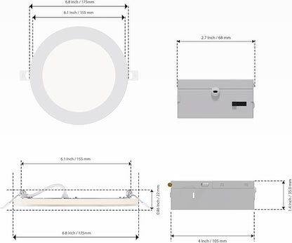 INFIBRITE 6 in Slim Recessed LED Downlight - Image 7