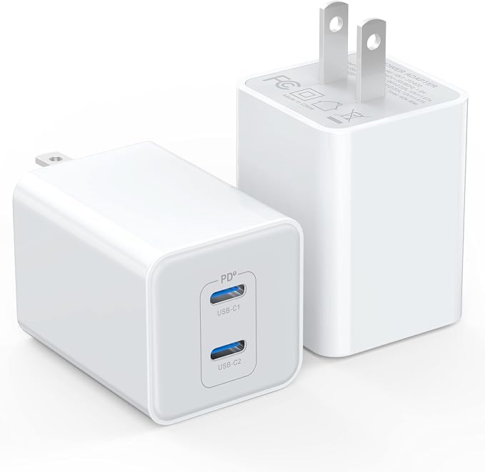 USB C Charger Block 40W, Dual Port 20W PD 3.0 Type C Fast Wall Charger by LCGENS