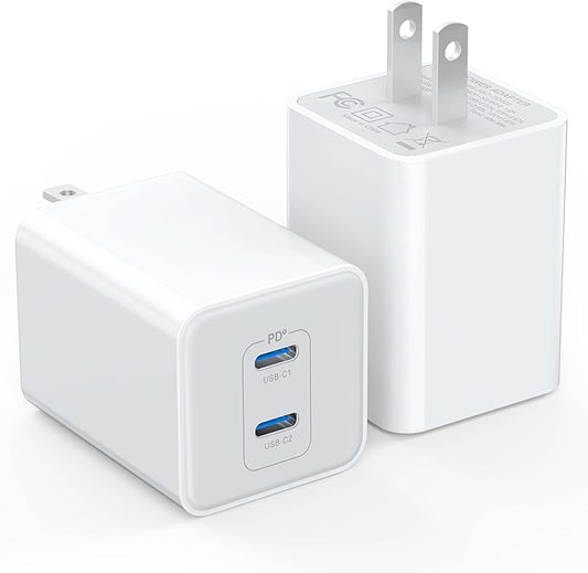 USB C Charger Block 40W, Dual Port 20W PD 3.0 Type C Fast Wall Charger by LCGENS