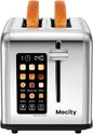 Mecity 2 Slice Toaster Touch Screen 1.5" Wide Slot, Stainless Steel Smart Bread by Mecity