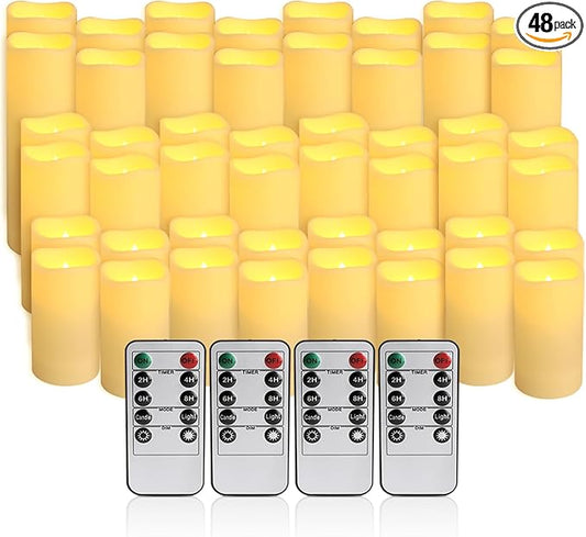48 Packs Flameless Led Candles, Battery Candles, Simulate Flame, Waterproof by ECLHTLNY