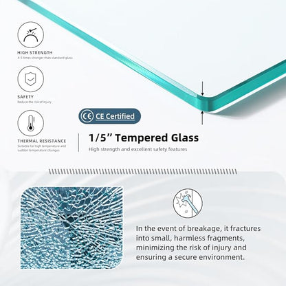 Goodyo 34" x 72" Shower Door Tempered Glass Shower Screen - Image 5