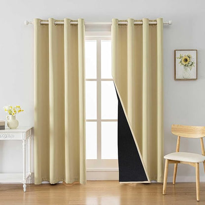 Anytime 100% Blackout Curtain 2 Panels Set, Thermal Insulated Window Drapes by Anytime