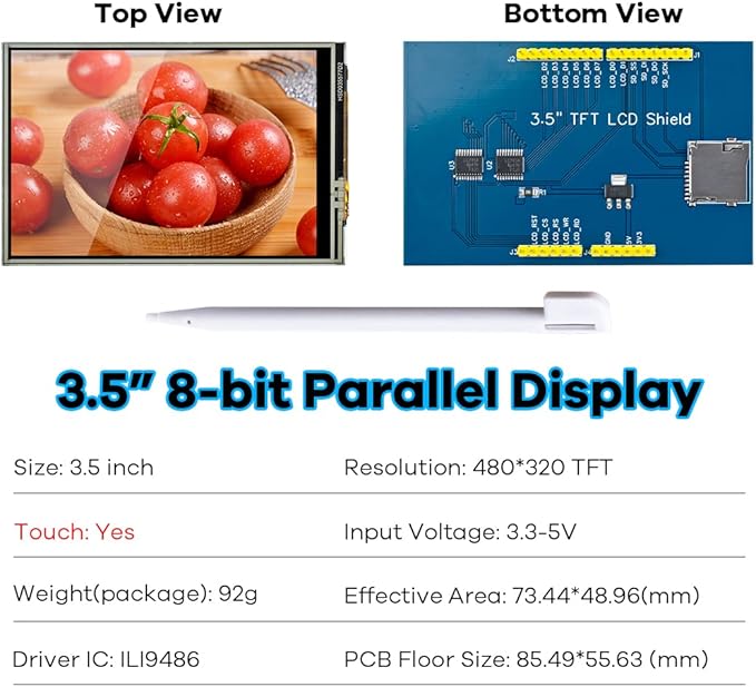 Hosyond 3.5 inch 480X320 TFT Touch Screen Module LCD Display Shield - Image 2
