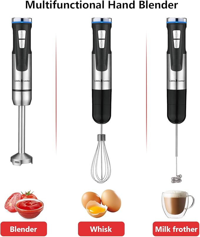 Liebe&Lecker Immersion Blender Handheld Cordless, 3 in 1 Cordless Hand Blender - Image 7