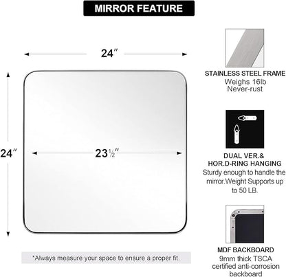 ANDY STAR Square Brushed Nickel Mirror - Image 4