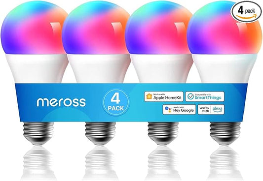 meross Smart RGBWW WiFi LED Bulbs, Apple HomeKit Compatible, 60W Equivalent by meross