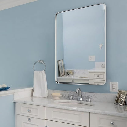 ANDY STAR Chrome Mirror for Bathroom, 30x36 Metal Frame Wall Mirror - Image 8