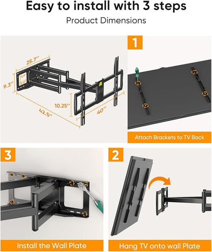 FORGING MOUNT Heavy Duty XXL Full Motion TV Wall Mount - Image 8