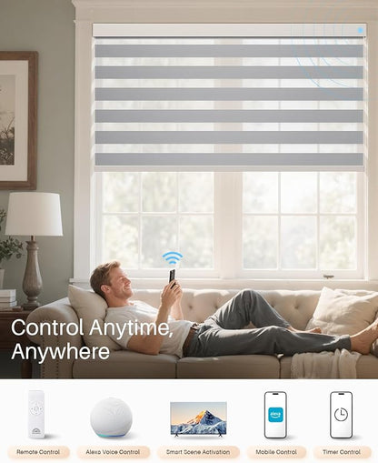 Smart Zebra Blinds for Windows, Alexa Motorized Blinds - Image 4