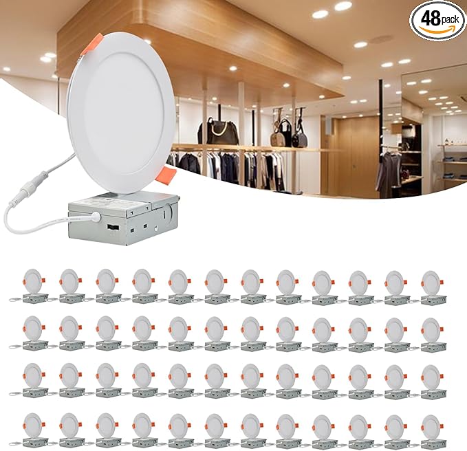 MKUJOO 48 Pack 4 Inch Ultra-Thin LED Recessed Ceiling Light by MKUJOO