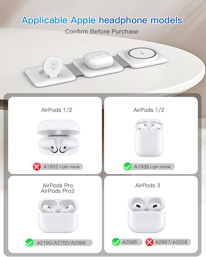 Charging Station for Apple Multiple Devices - 3 in 1 Foldable Magnetic Wireless - Image 5