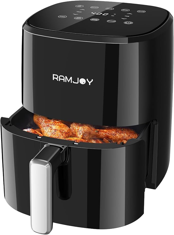 Air Fryer 3.8 Quarts for 1-2 people, 8-in-1 Functions, Air Fry, Digital Small by RAMJOY
