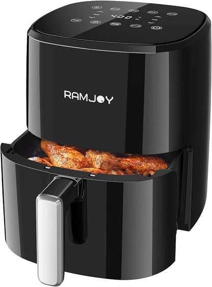 Air Fryer 3.8 Quarts for 1-2 people, 8-in-1 Functions, Air Fry, Digital Small by RAMJOY