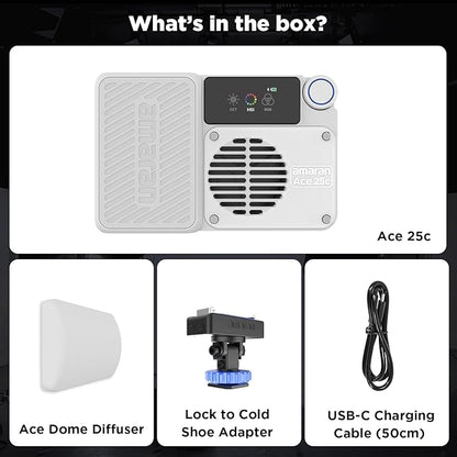Amaran Ace 25c Pocket RGBWW LED Light, Boost Mode Up to 32W, Full-Color Mini - Image 3