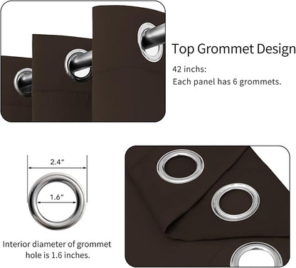 Easy-Going Blackout Curtains for Bedroom, Solid Thermal Insulated Grommet and - Image 4