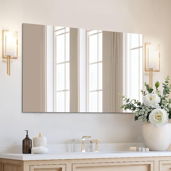 Mirrorons Frameless Mirror, Wall Mirror 48" x 30", Modern Bathroom Mirrors - Image 2