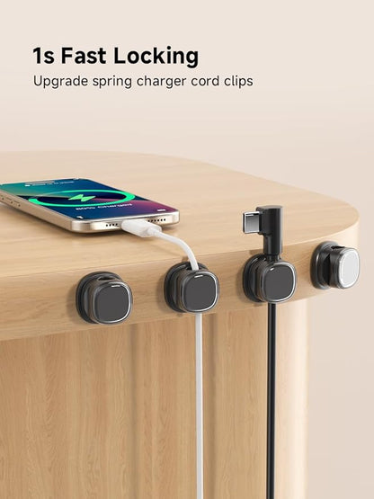 9 Pack Cord Organizer, Spring Cable Management, Adhesive Cute Cable Holder Clips - Image 4