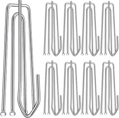 60 Pack Curtain Hooks for Drapes, 4-Prong Pinch Pleat Drapery Hooks | 60 sturdy metal 4-prong curtain hooks for pleat tape and header pockets, creating neat pinch pleats for rings or tracks