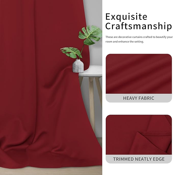 Easy-Going Blackout Curtains for Bedroom, Solid Thermal Insulated Grommet and - Image 5