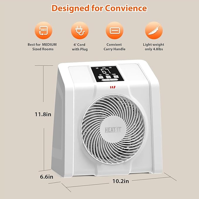 HEATIT Space Heater for Indoor, Digital Display - Image 8