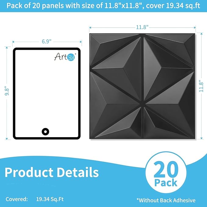 Art3d 20 Pack Decorative 3D Wall Panels, 19 Sq.Feet PVC Interior Wall Décor - Image 2