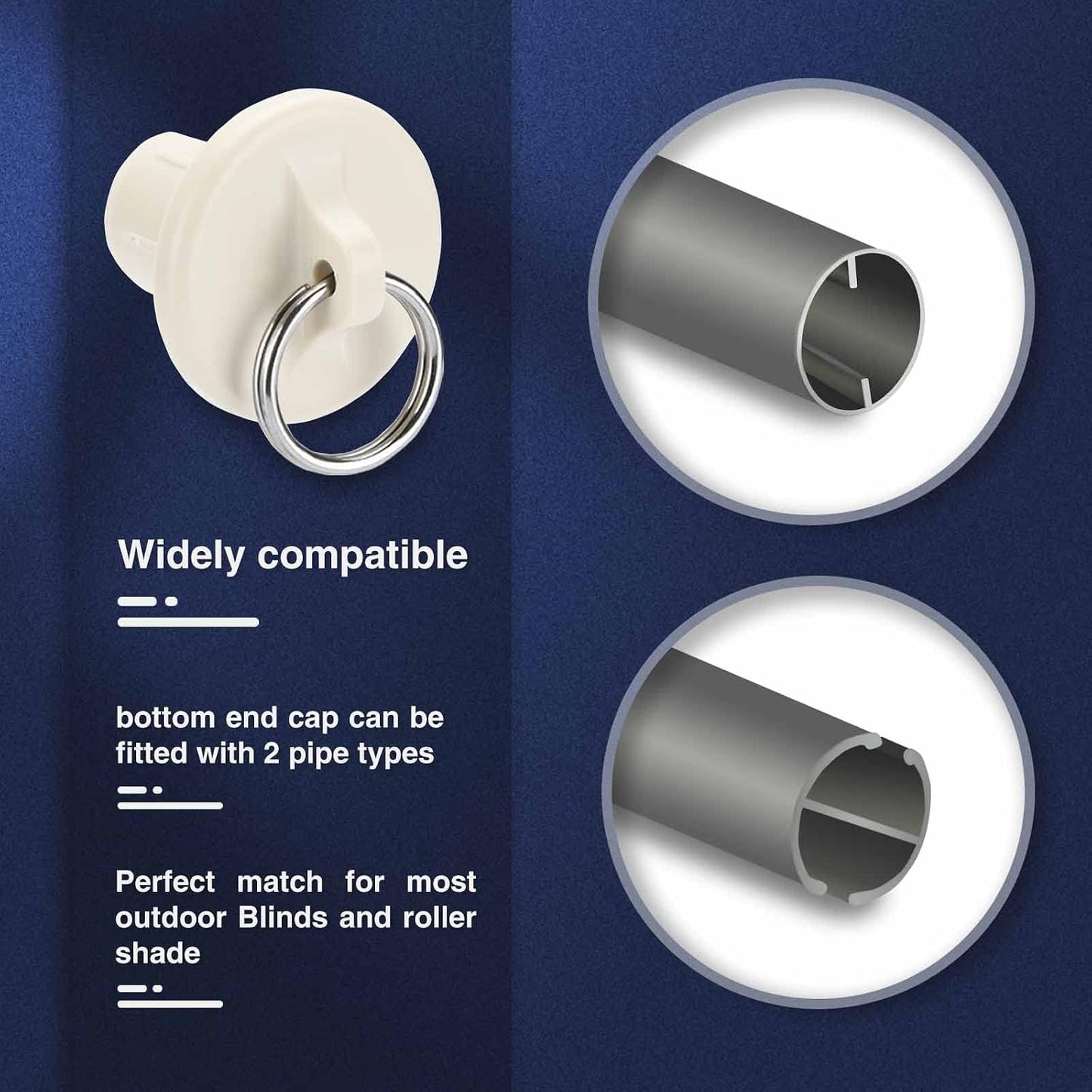 Coolaroo Replacement Parts,Shade Tie Downs,Outdoor Roller Shade Part | Bungee Kit and End Cap,Weather Resistance,for Coolaroo Outdoor Blinds,Sand,2 Set