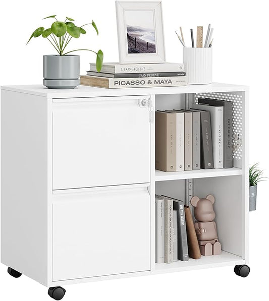 MIIIKO 2 Drawer File Cabinet on Wheels, Metal Filing Cabinets by MIIIKOOfficeFurniture