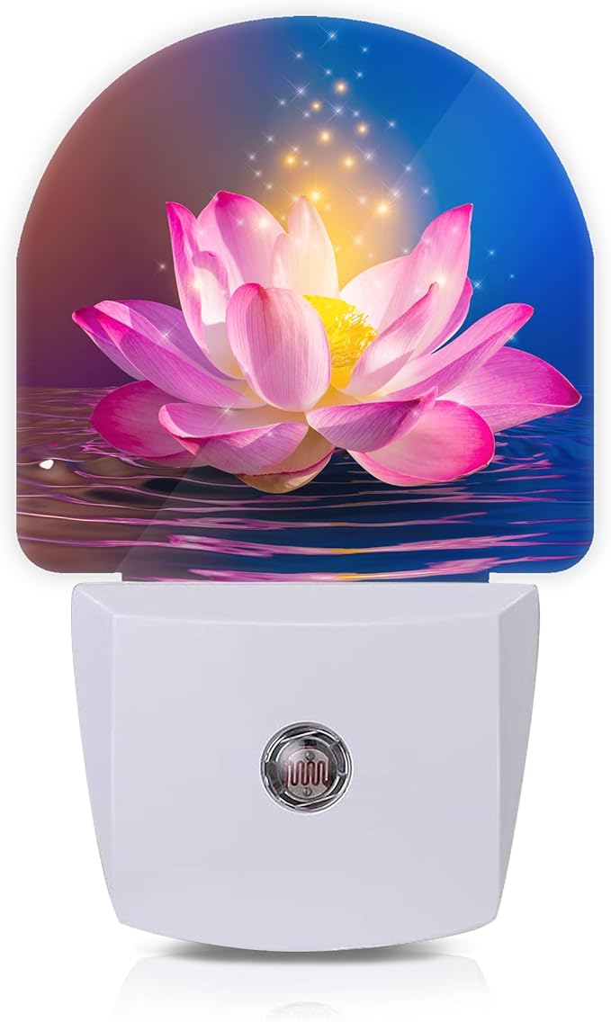 Axxitude Sparkle Pink Lotus Flower Night Lights Plug into Wall by Axxitude