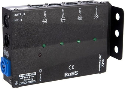 MFL. 4-Way Isolated DMX Splitter Amplifier Distributor by MFL