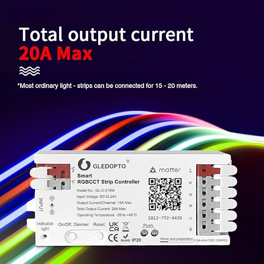 GLEDOPTO Matter RGBCCT LED Controller 20A Current Max - Image 9