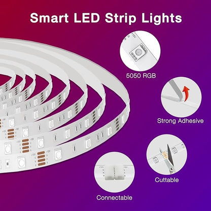 DAYBETTER 100 ft Smart WiFi Led Lights, Led Strip Lights Work - Image 6