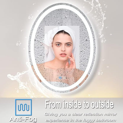 28 x 36 Inch Oval LED Vanity Mirror - Image 4