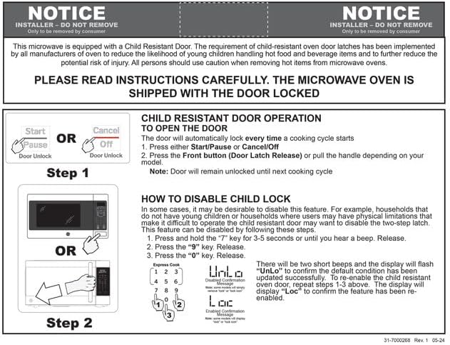 GE GCST10A1WSS 1.0 Cu Ft Convection Microwave Oven, 1050W Countertop Air Fry - Image 7