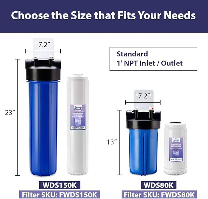 iSpring WDS80K Anti-Scale 10" x 4.5" Whole House Water Filter - Image 2