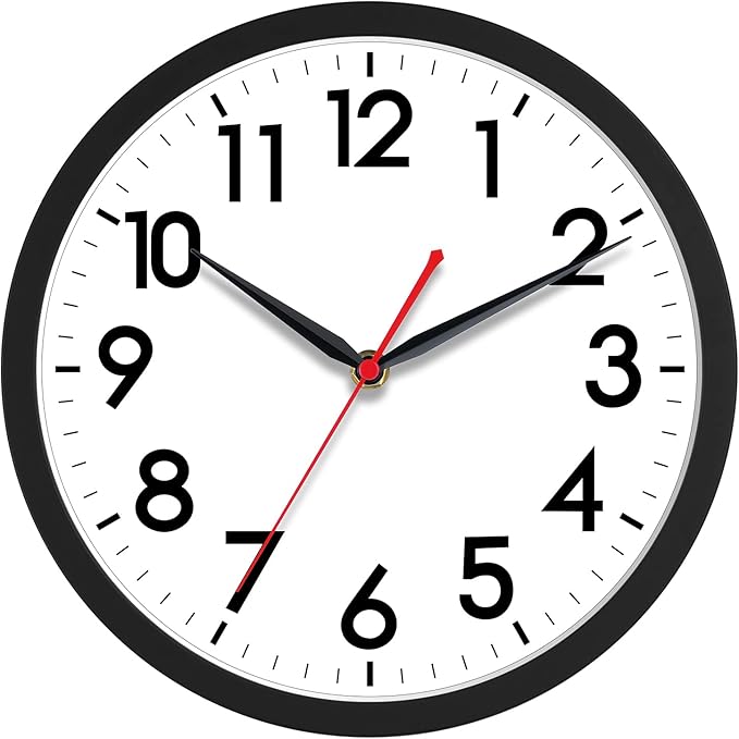 AKCISOT Wall Clock 10 Inch Silent Non-Ticking Modern Clocks Battery Operated by Akcisot