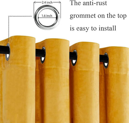 JIUZHEN Velvet Curtains 63 inches - Image 2