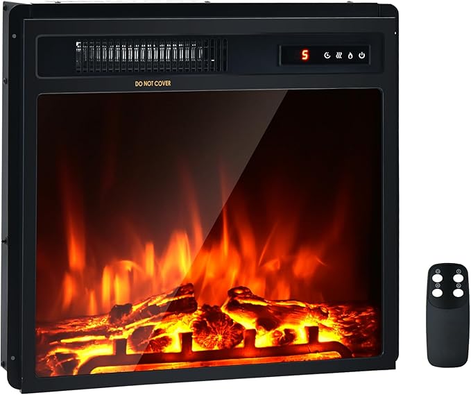 Giantex 18" Electric Fireplace Insert Heater, Wall Recessed/Mounted Fire Places by Giantex