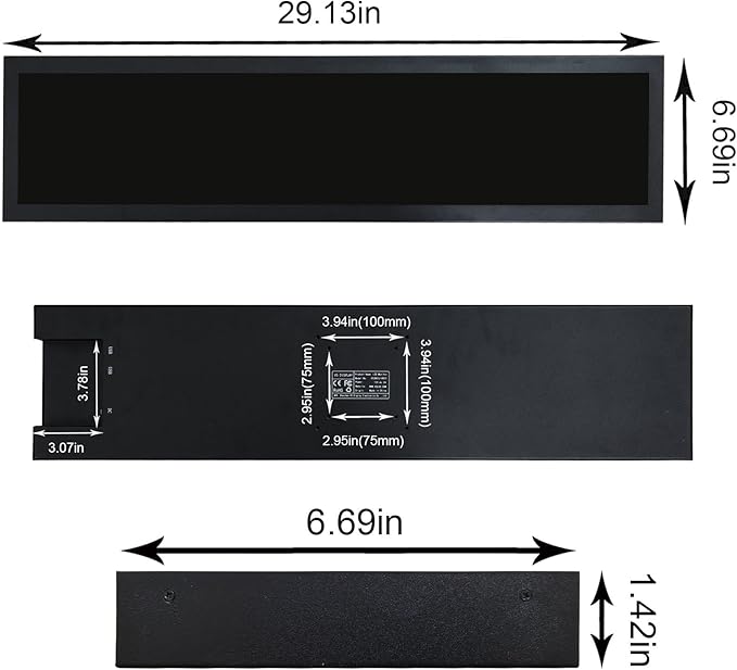 VSDISPLAY 28'' Advertising LCD Monitor 1920x360 IPS Stretched Bar Screen - Image 4