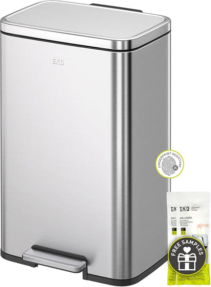 EKO Madison Brushed Stainless 25L+20L Dual Compartment Step Trash Can by EKO