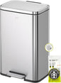 EKO Madison Brushed Stainless 25L+20L Dual Compartment Step Trash Can by EKO
