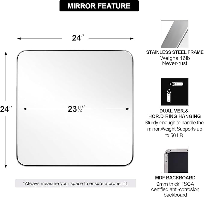 ANDY STAR Chrome Bathroom Mirrors - Image 3