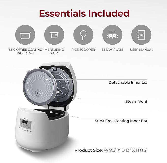 6-Cup / 1.5 Qt. Micom Rice Cooker and Warmer, Steamer basket, 11 Operating - Image 2