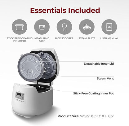 6-Cup / 1.5 Qt. Micom Rice Cooker and Warmer, Steamer basket, 11 Operating - Image 2