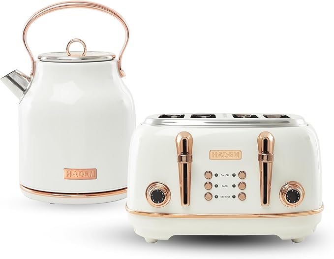 Haden Heritage 4 Slice Wide Slot Stainless Steel Toaster Bundled by HADEN