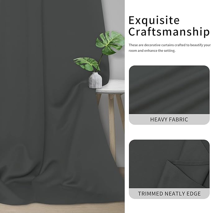 Easy-Going Blackout Curtains for Bedroom, Solid Thermal Insulated Grommet and - Image 5