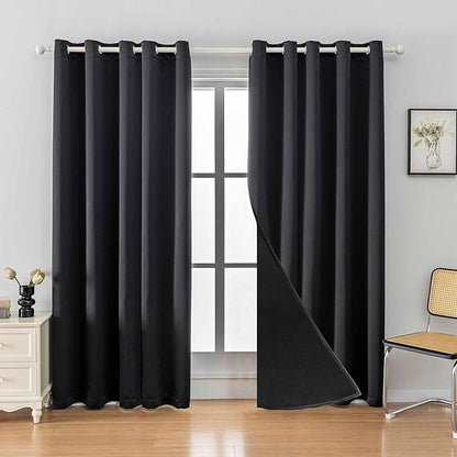 Anytime 100% Blackout Curtain 2 Panels Set, Thermal Insulated Window Drapes by Anytime