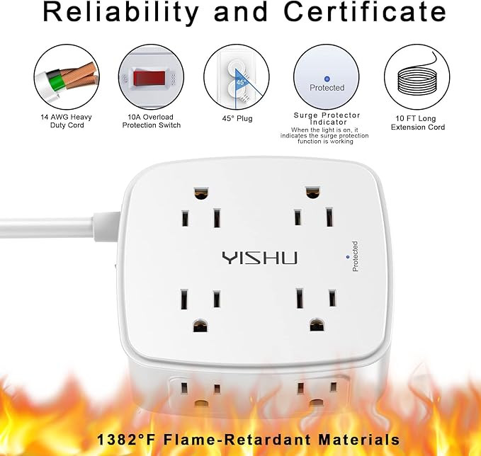 10 Ft Surge Protector Power Strip - Image 6