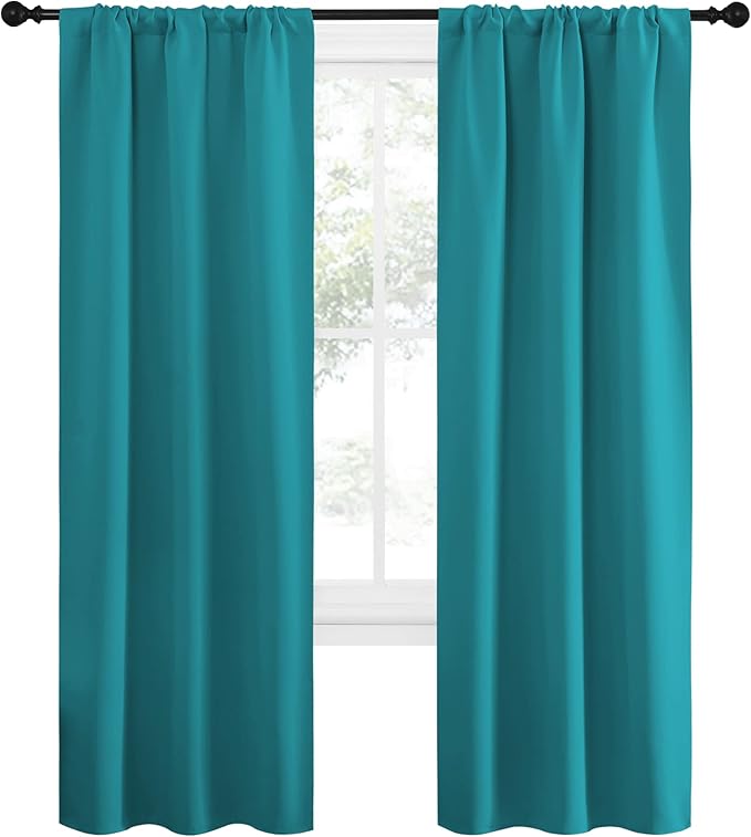 NICETOWN Peacock Blue Blackout Curtains Panels - Image 2