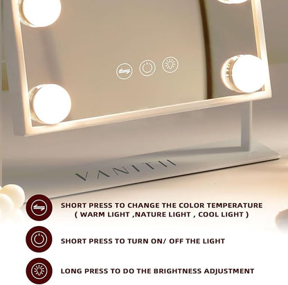 VANITII Vanity Mirror with Lights Hollywood Lighted Makeup Mirror with 9 - Image 4